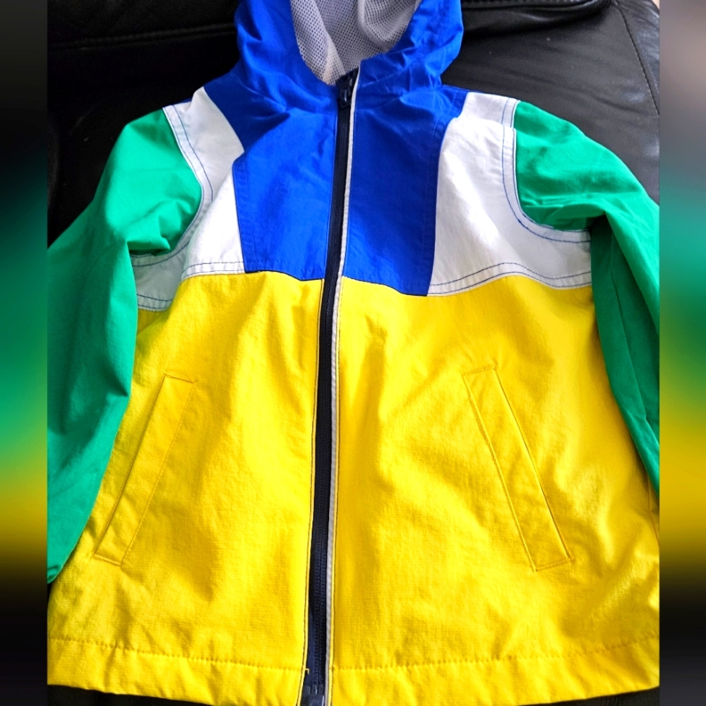 Blue, yellow, green and white kids jacket -Size 4T